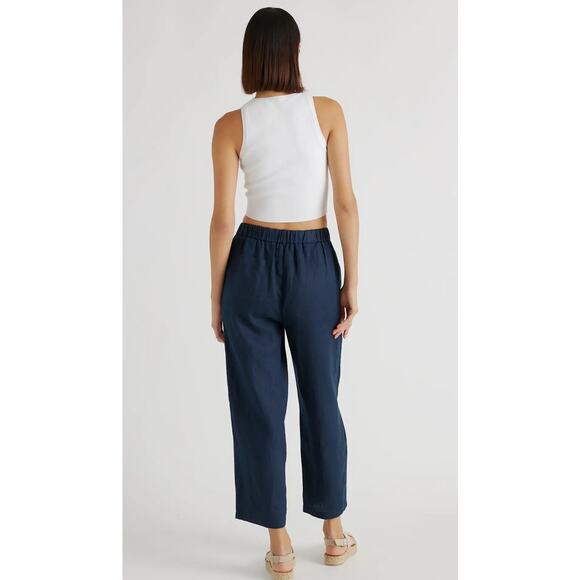 Quince 100% European Linen Pants Navy Size Large - Picture 2 of 9